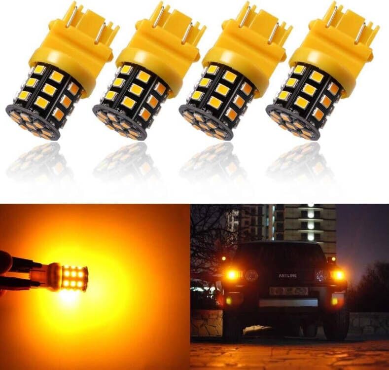 Antline 3157 3156 3057 4157 3056 LED Bulbs Amber Yellow, 12-24V Super Bright 1000 Lumens Replacement for Turn Signal Blinker Lights, Side Marker Lights (Pack of 4) - Image 2